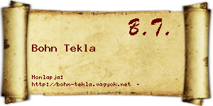 Bohn Tekla névjegykártya